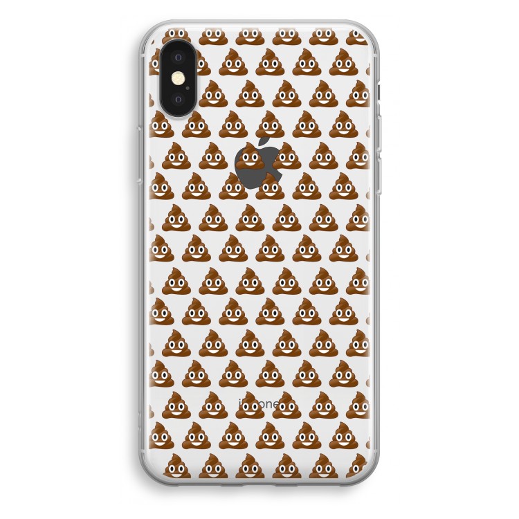 Poop emoji: iPhone X Transparant Hoesje