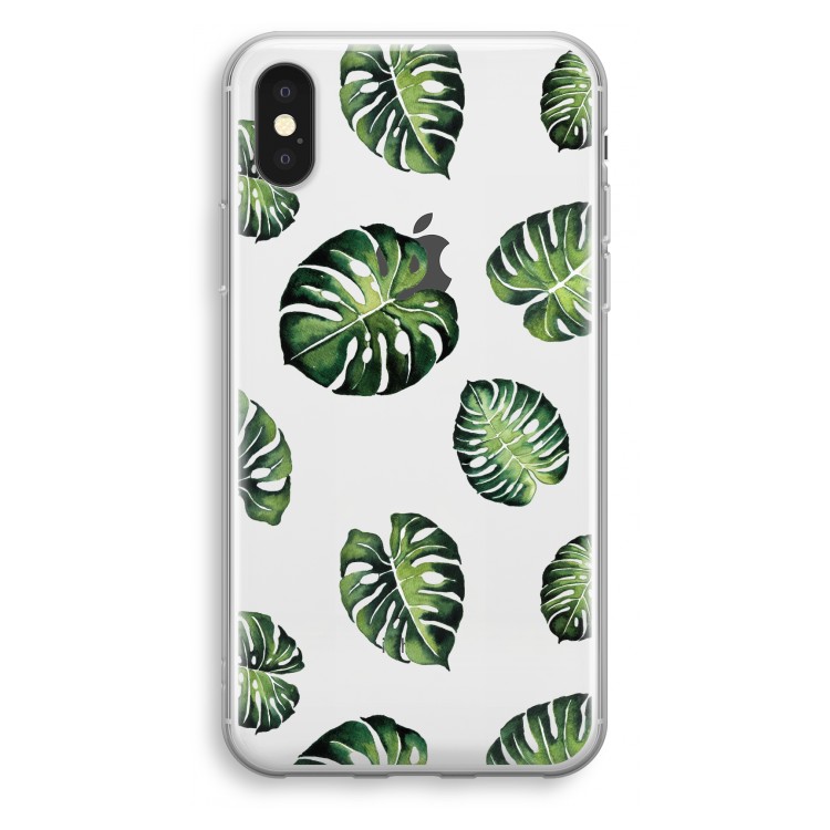 Tropische bladeren: iPhone X Transparant Hoesje