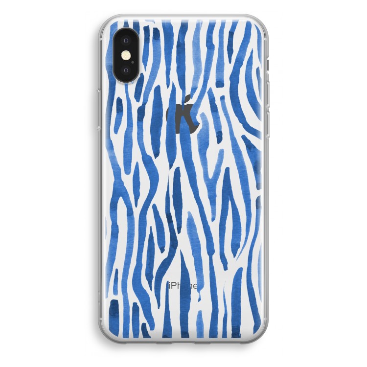 Blauwe nerven: iPhone X Transparant Hoesje