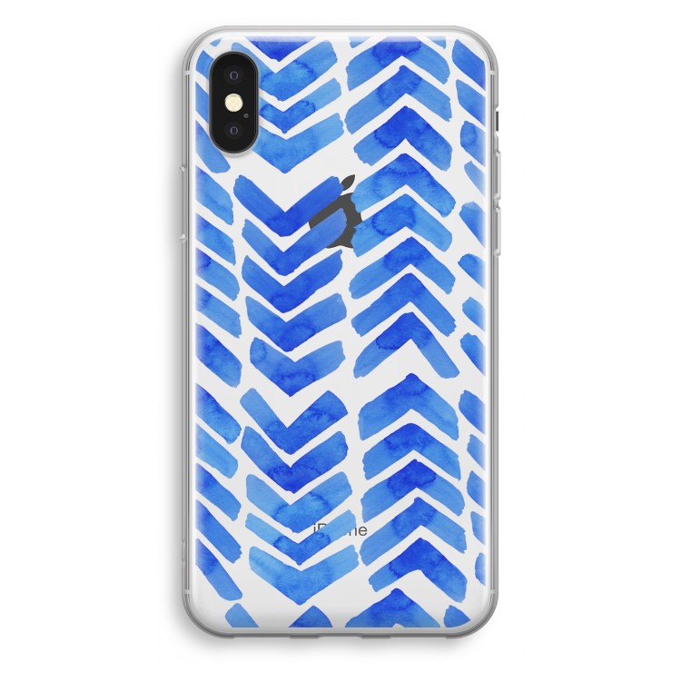 Blauwe pijlen: iPhone X Transparant Hoesje