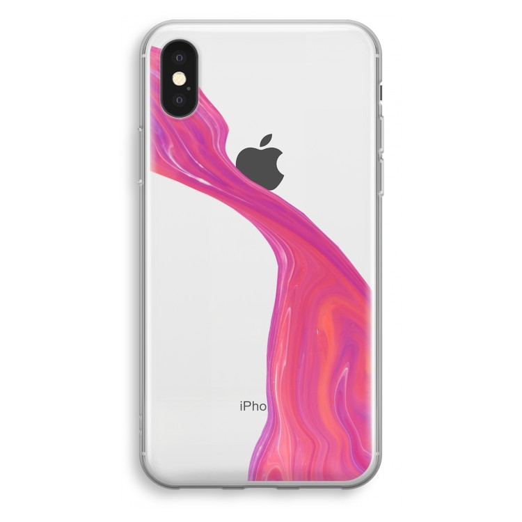 Paarse stroom: iPhone X Transparant Hoesje