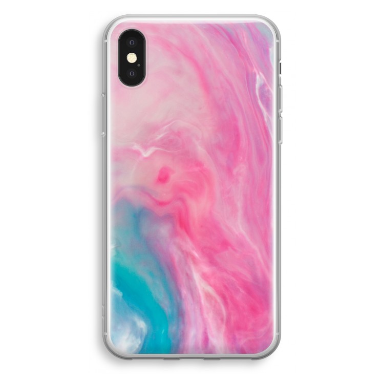 Roze explosie: iPhone X Transparant Hoesje