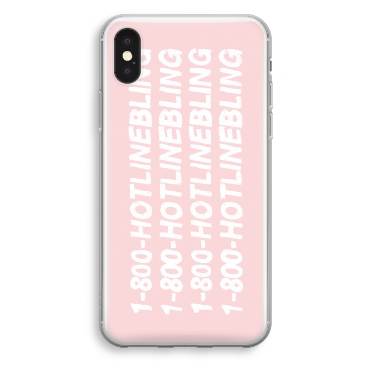 Hotline bling pink: iPhone X Transparant Hoesje