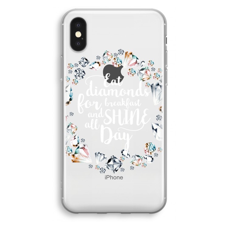 Diamonds: iPhone X Transparant Hoesje