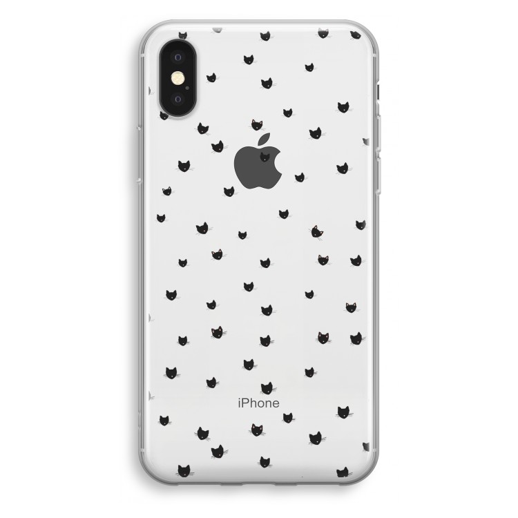 Kleine kattenkopjes: iPhone X Transparant Hoesje
