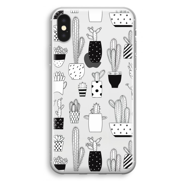 Cactusmotief: iPhone X Transparant Hoesje