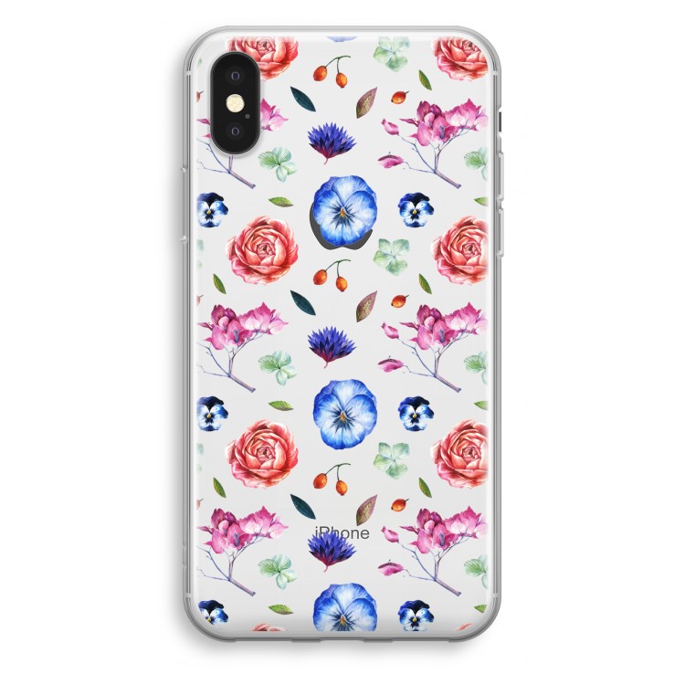 Bloemetjes: iPhone X Transparant Hoesje
