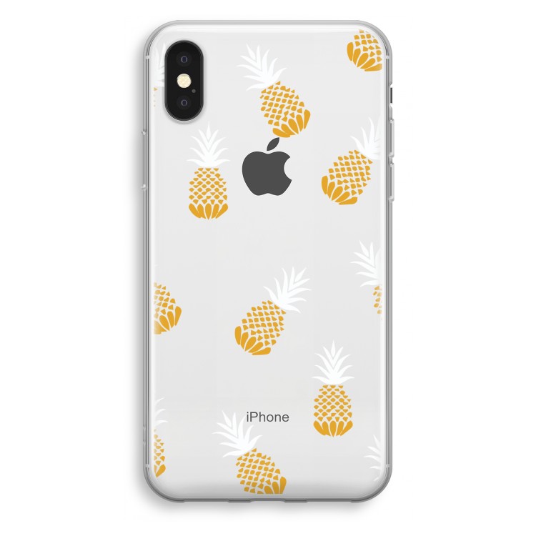 Ananasjes: iPhone X Transparant Hoesje