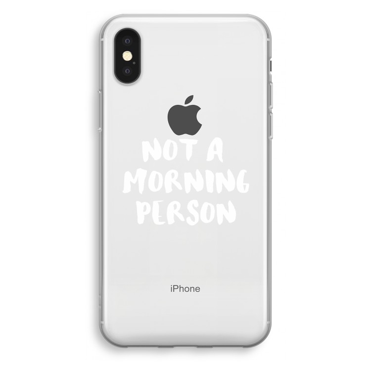 Morning person: iPhone X Transparant Hoesje