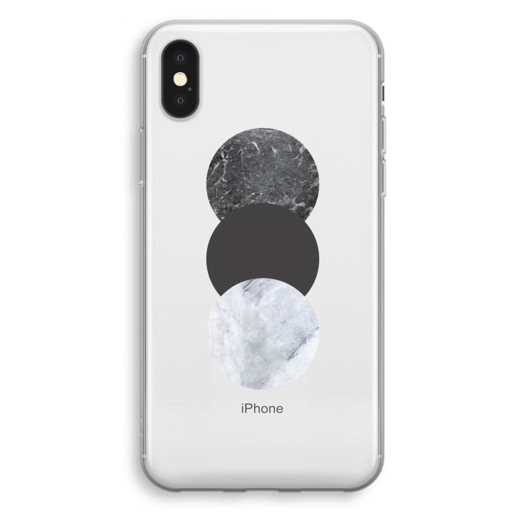Marmeren cirkels: iPhone X Transparant Hoesje