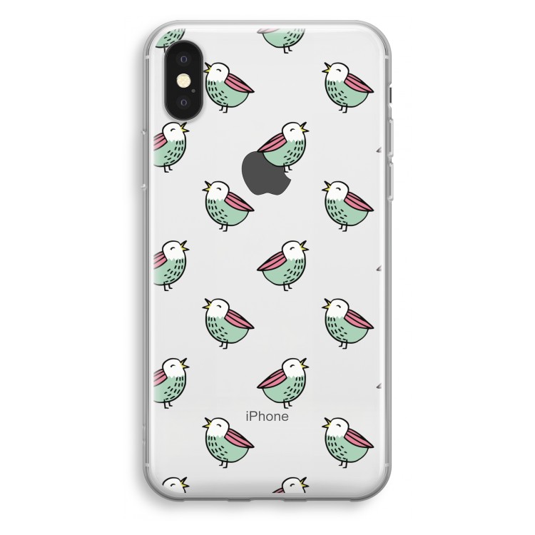 Vogeltjes: iPhone X Transparant Hoesje