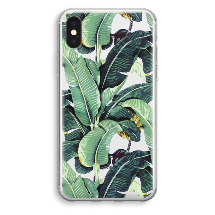 Bananenbladeren: iPhone X Transparant Hoesje