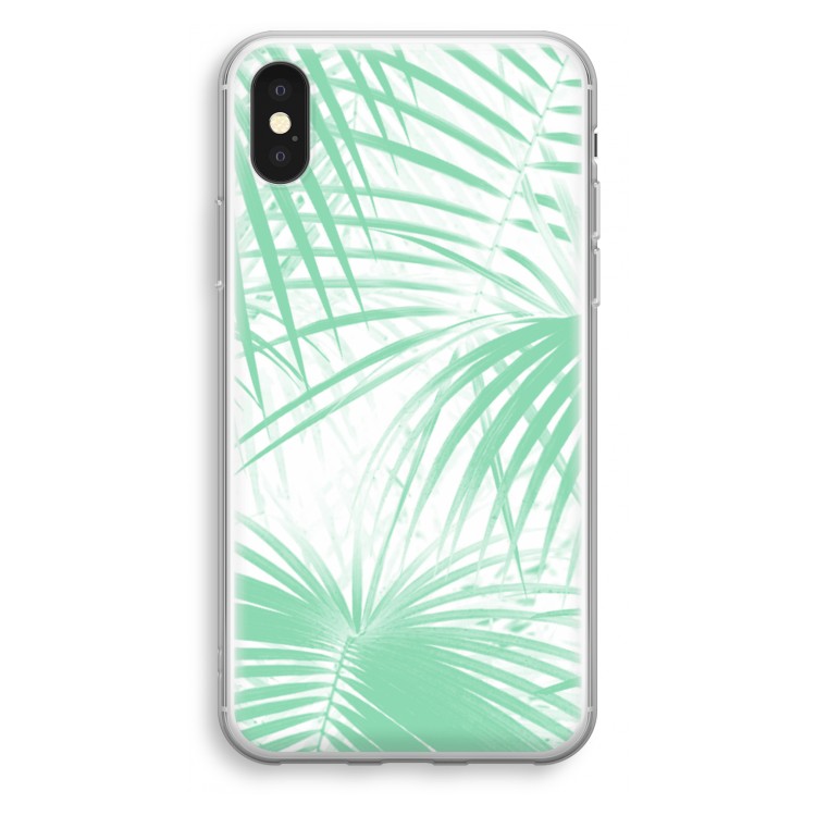 Palmbladeren: iPhone X Transparant Hoesje