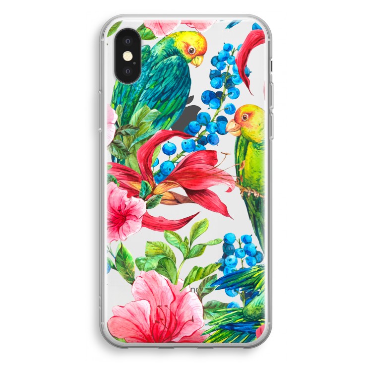 Papegaaien: iPhone X Transparant Hoesje