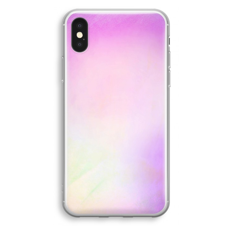 Flow mist pastel: iPhone X Transparant Hoesje