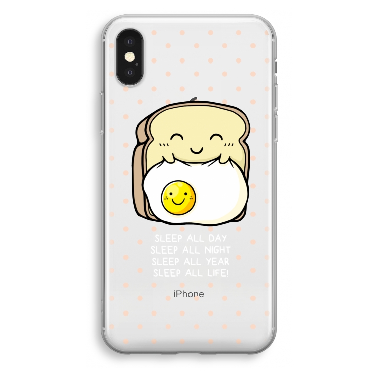 Sleep All Day: iPhone X Transparant Hoesje