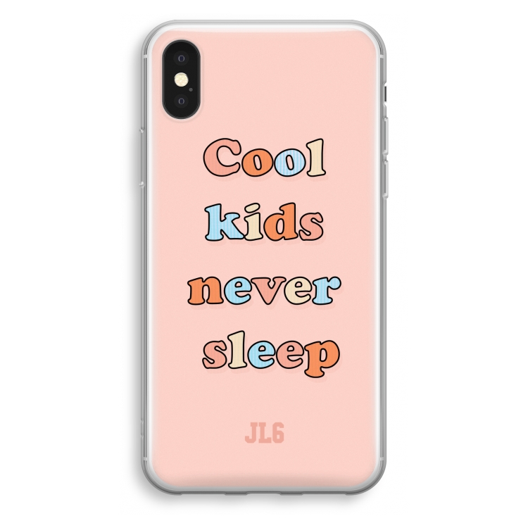 Cool Kids Never Sleep: iPhone X Transparant Hoesje