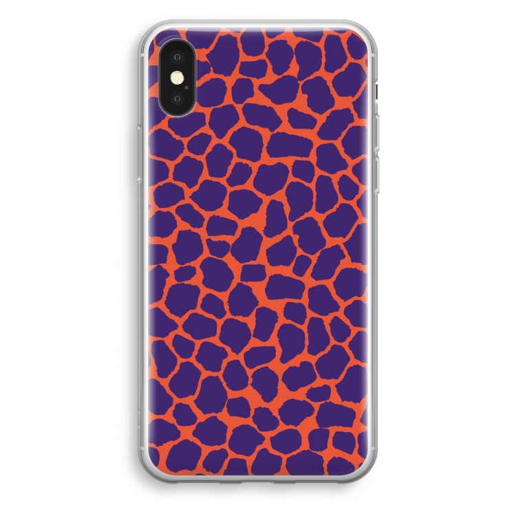 Purple Giraffe: iPhone X Transparant Hoesje