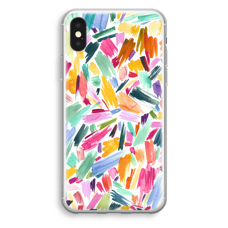 Watercolor Brushstrokes: iPhone X Transparant Hoesje