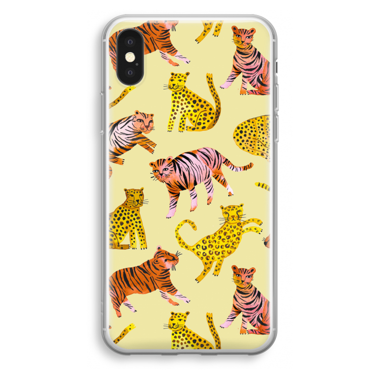 Cute Tigers and Leopards: iPhone X Transparant Hoesje