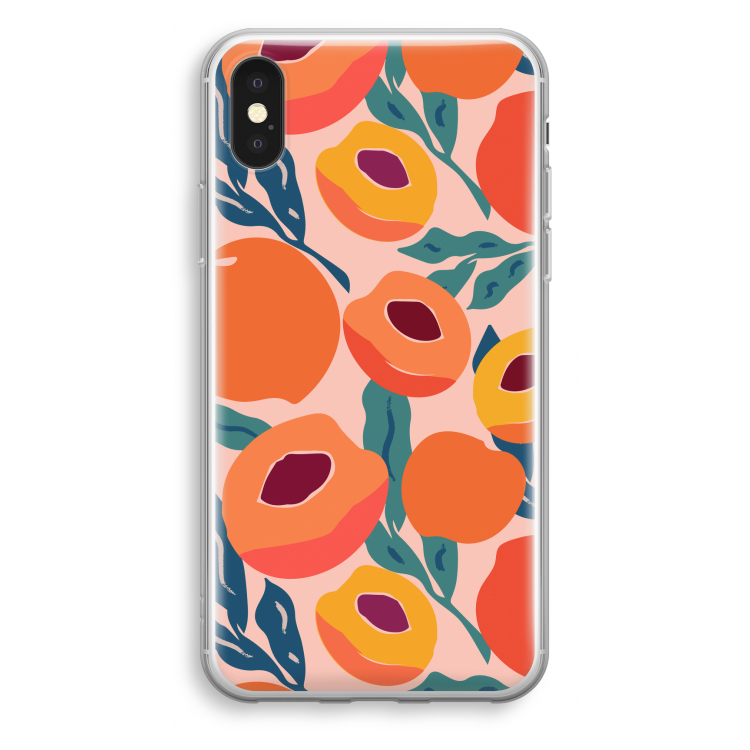 Perzik: iPhone X Transparant Hoesje