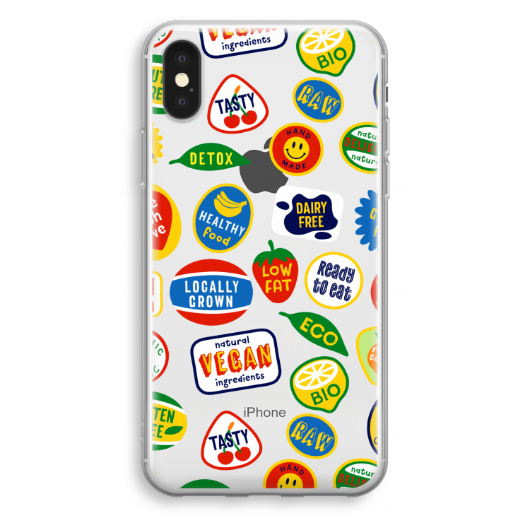 Fruitsticker: iPhone X Transparant Hoesje