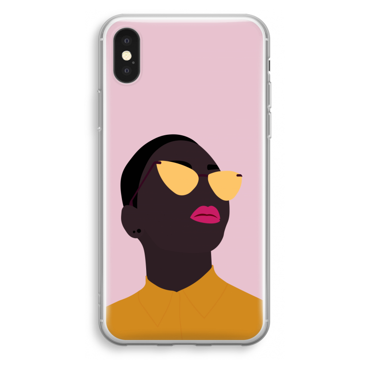 Yellow glasses: iPhone X Transparant Hoesje