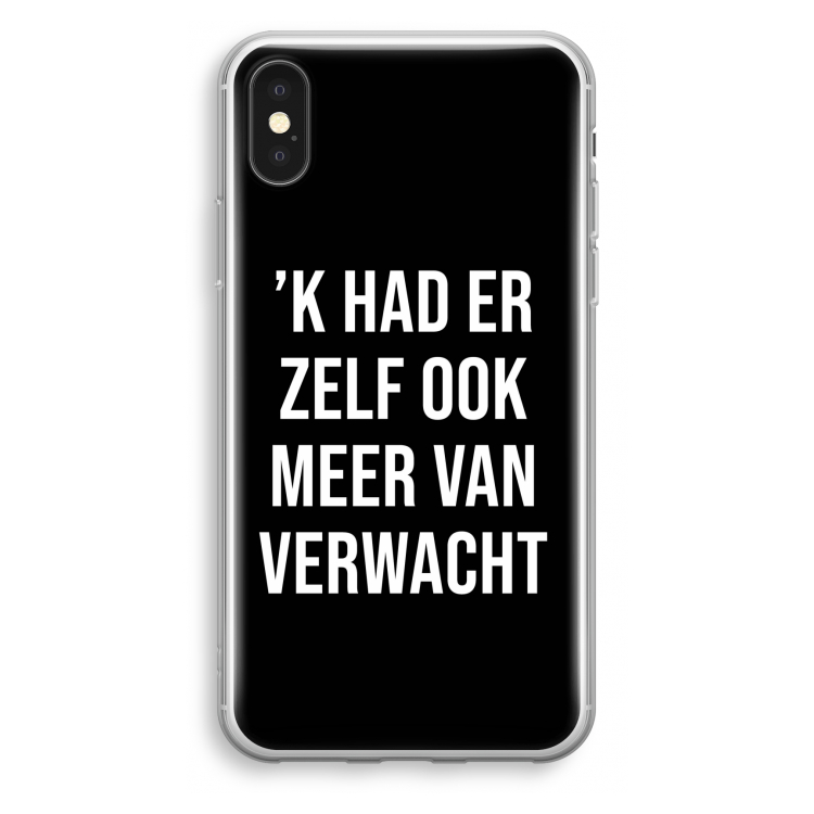 Meer verwacht - Zwart: iPhone X Transparant Hoesje