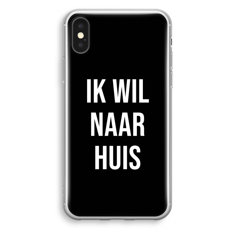 Ik wil naar huis - Zwart: iPhone X Transparant Hoesje