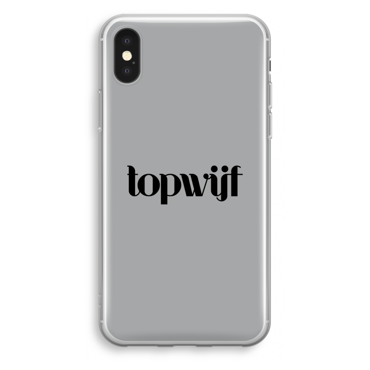 Topwijf Grijs Zwart: iPhone X Transparant Hoesje
