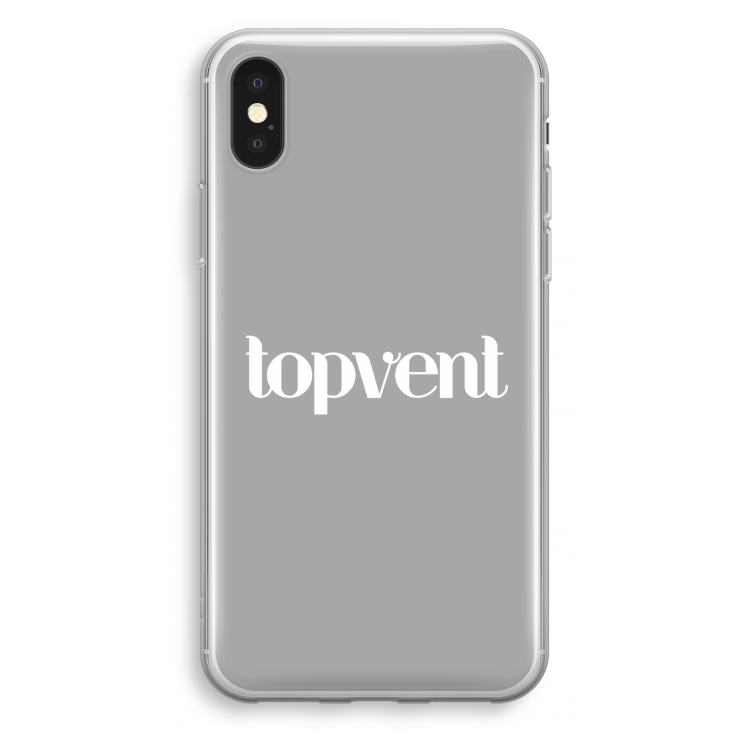 Topvent Grijs Wit: iPhone X Transparant Hoesje