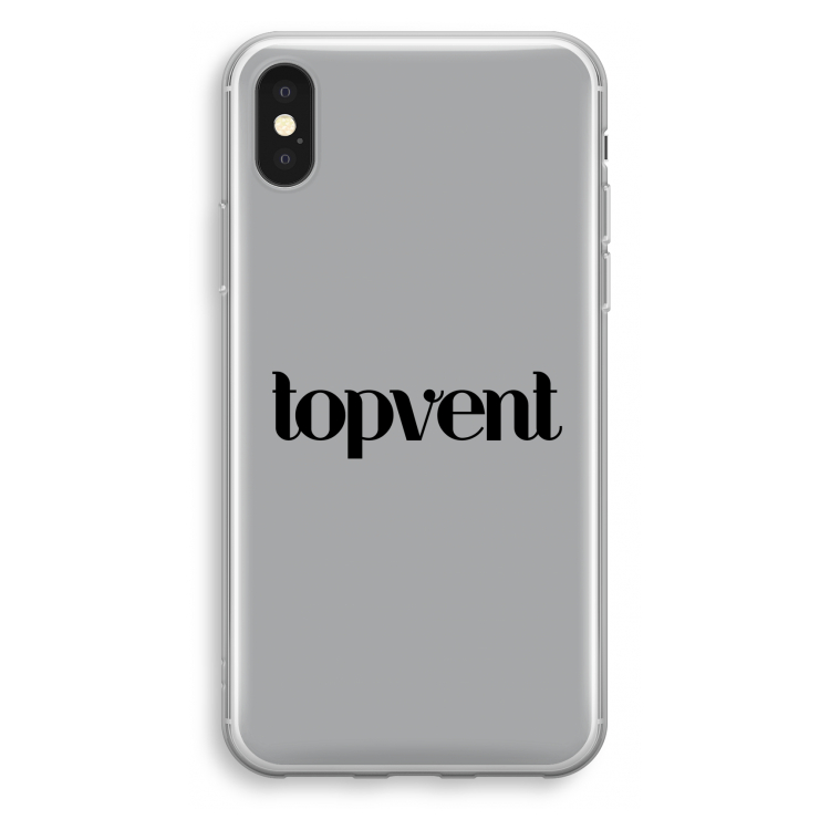 Topvent Grijs Zwart: iPhone X Transparant Hoesje
