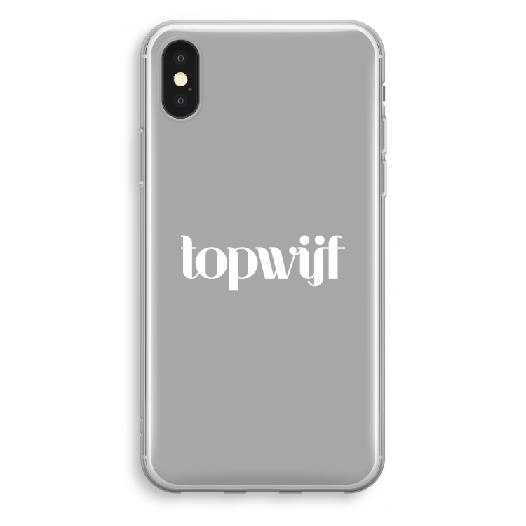 Topwijf Grijs Wit: iPhone X Transparant Hoesje