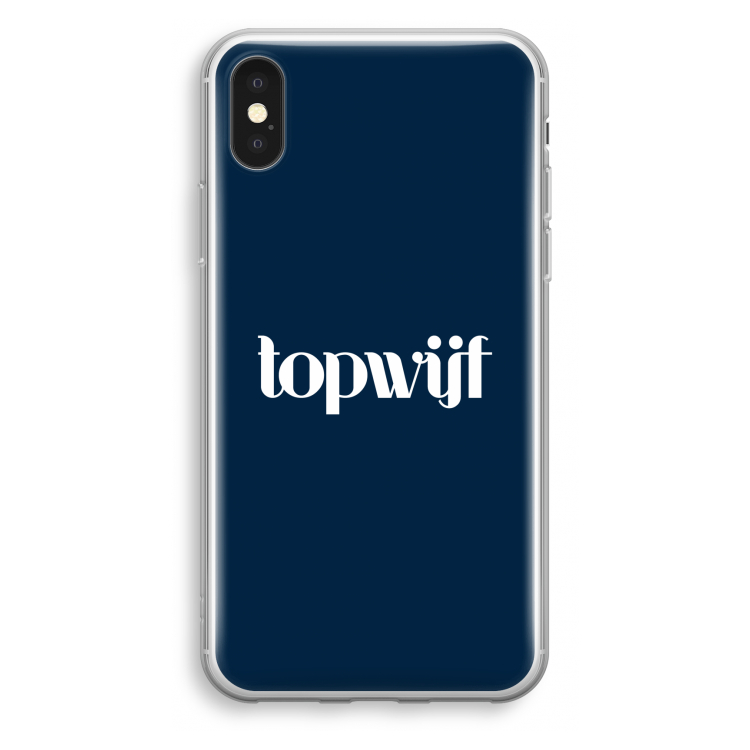 Topwijf Navy: iPhone X Transparant Hoesje