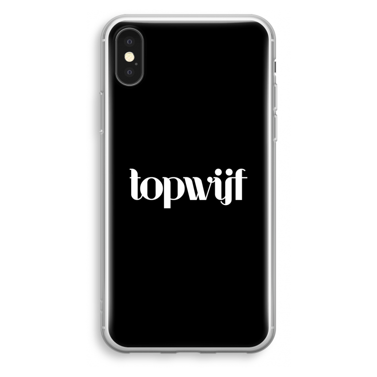 Topwijf Zwart: iPhone X Transparant Hoesje