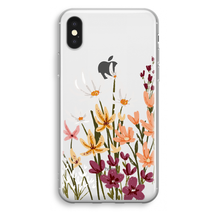 Painted wildflowers: iPhone X Transparant Hoesje