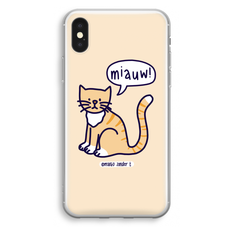 Miauw: iPhone X Transparant Hoesje