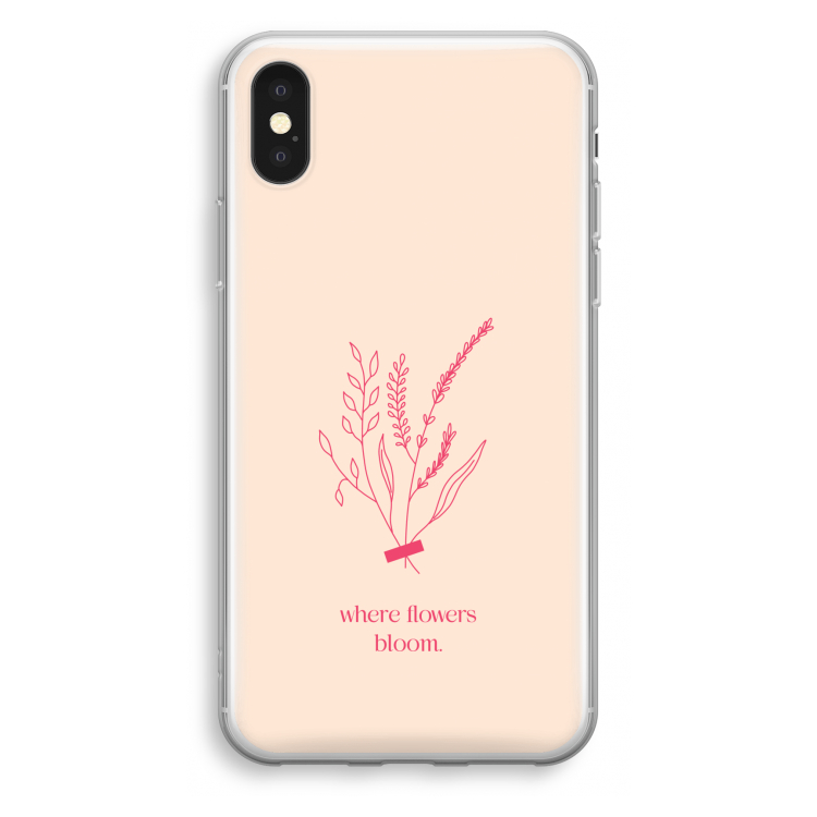 Where flowers bloom: iPhone X Transparant Hoesje