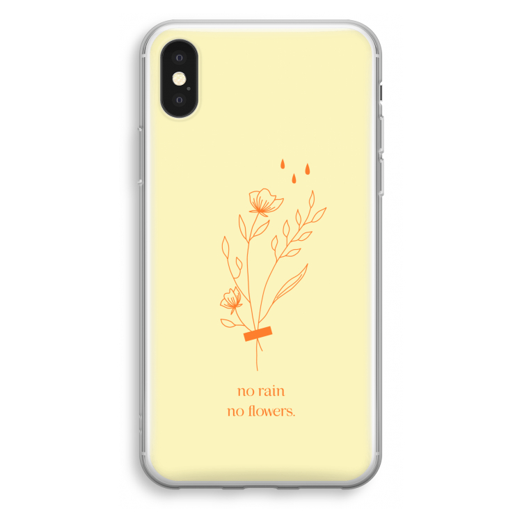 No rain no flowers: iPhone X Transparant Hoesje