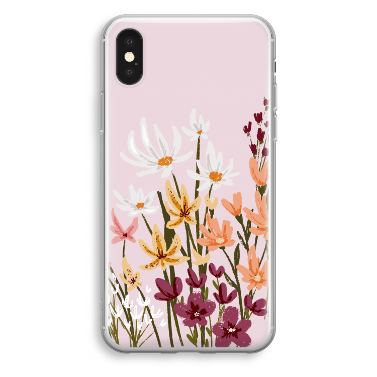 Painted wildflowers: iPhone X Transparant Hoesje
