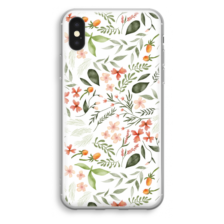 Sweet little flowers: iPhone X Transparant Hoesje