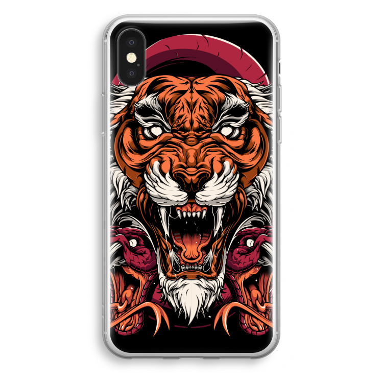 Tiger and Rattlesnakes: iPhone X Transparant Hoesje