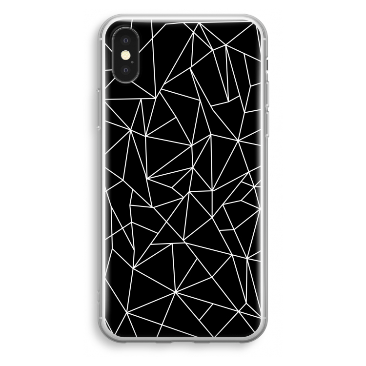 Geometrische lijnen wit: iPhone X Transparant Hoesje