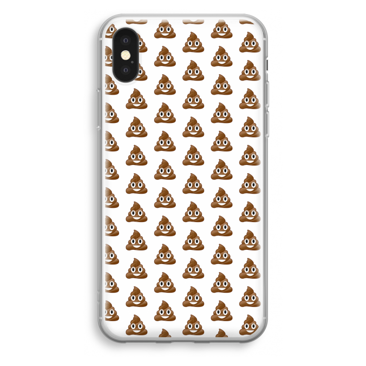 Poop emoji: iPhone X Transparant Hoesje