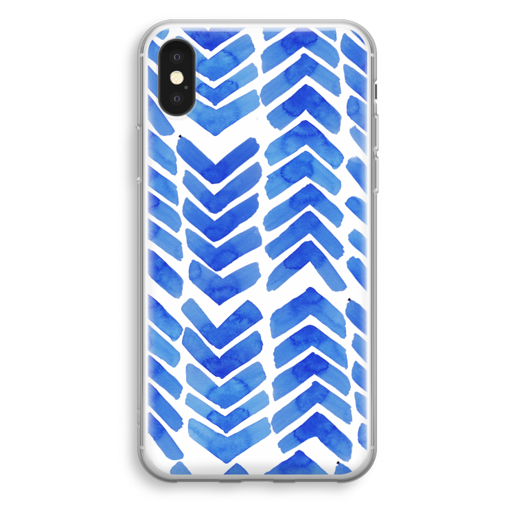 Blauwe pijlen: iPhone X Transparant Hoesje