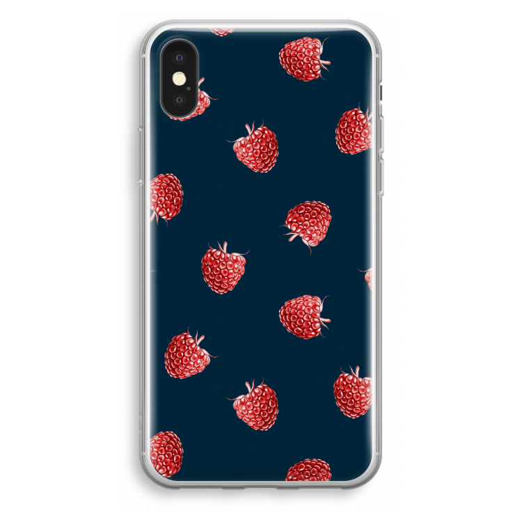 Framboosjes: iPhone X Transparant Hoesje