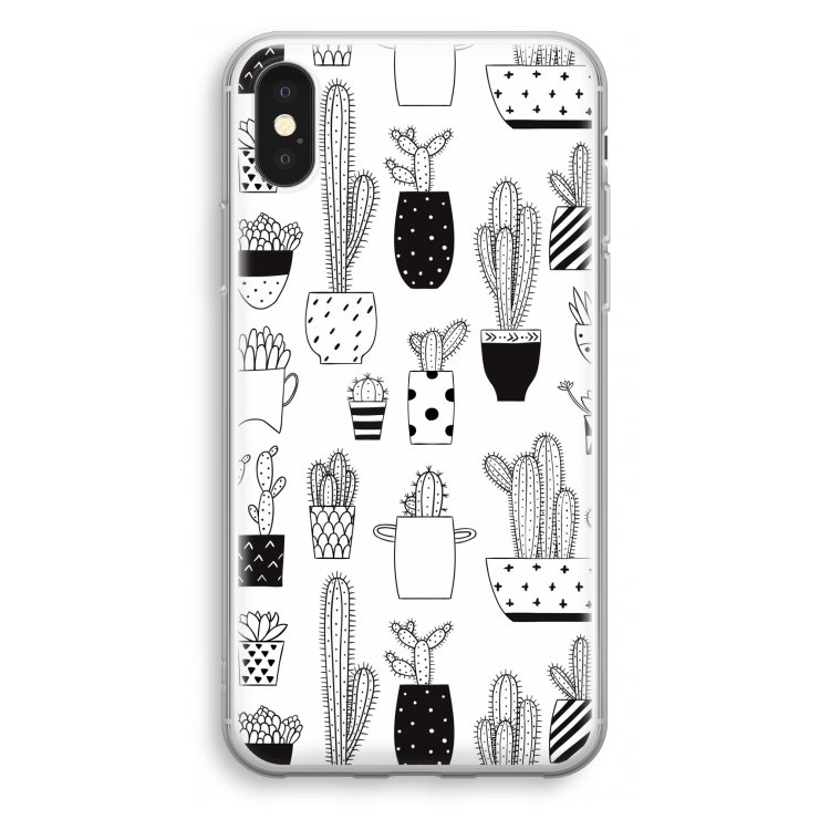 Cactusmotief: iPhone X Transparant Hoesje