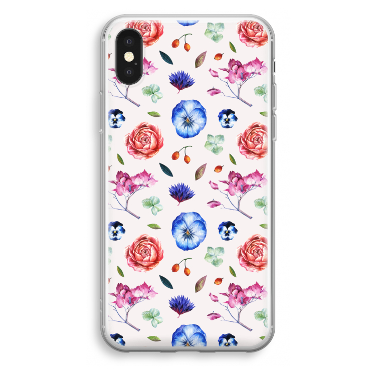 Bloemetjes: iPhone X Transparant Hoesje