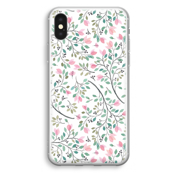 Sierlijke bloemen: iPhone X Transparant Hoesje