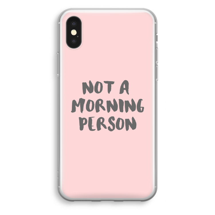 Morning person: iPhone X Transparant Hoesje